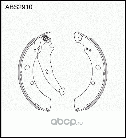 ABS2910_колодки тормозные барабанные!/ VW Polo Sedan RUS, Skoda Rapid 1.6 10 (Allied Nippon). Артикул ABS2910