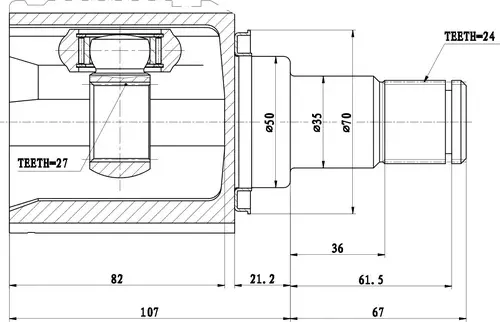 ШРУС внутренний | перед лев | (Zikmar). Артикул Z87511R