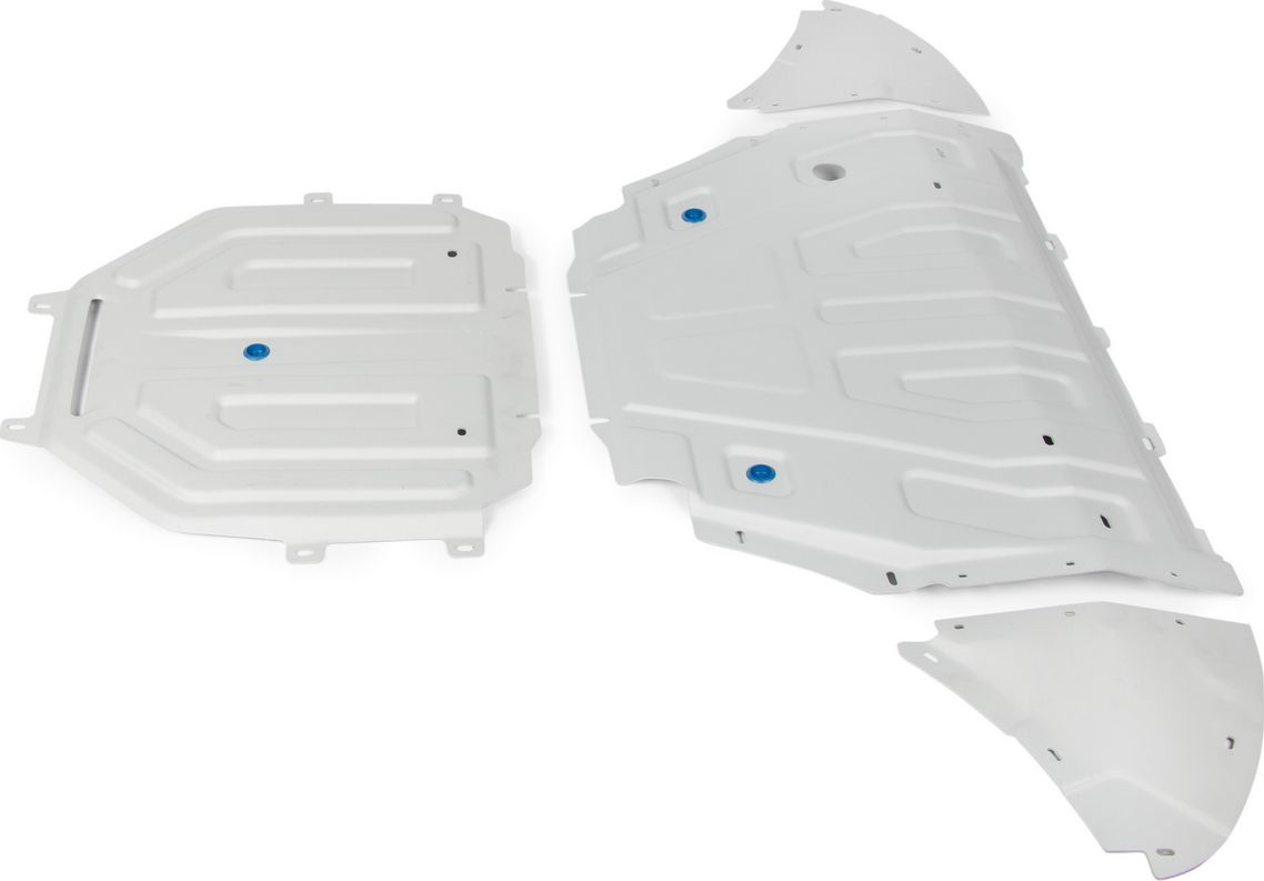 Защита алюминиевая Rival для радиатора, картера, КПП и РК Volkswagen Touareg III (вкл. пакеты "Движение по бездорожью" и "Подвеска Pro") 2018-2026. Артикул K333.5870.1