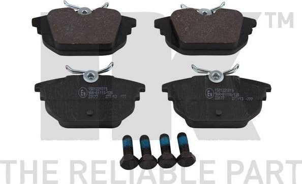 Тормозные колодки NK задние для Fiat Tempra 1990-1996. Артикул 221019