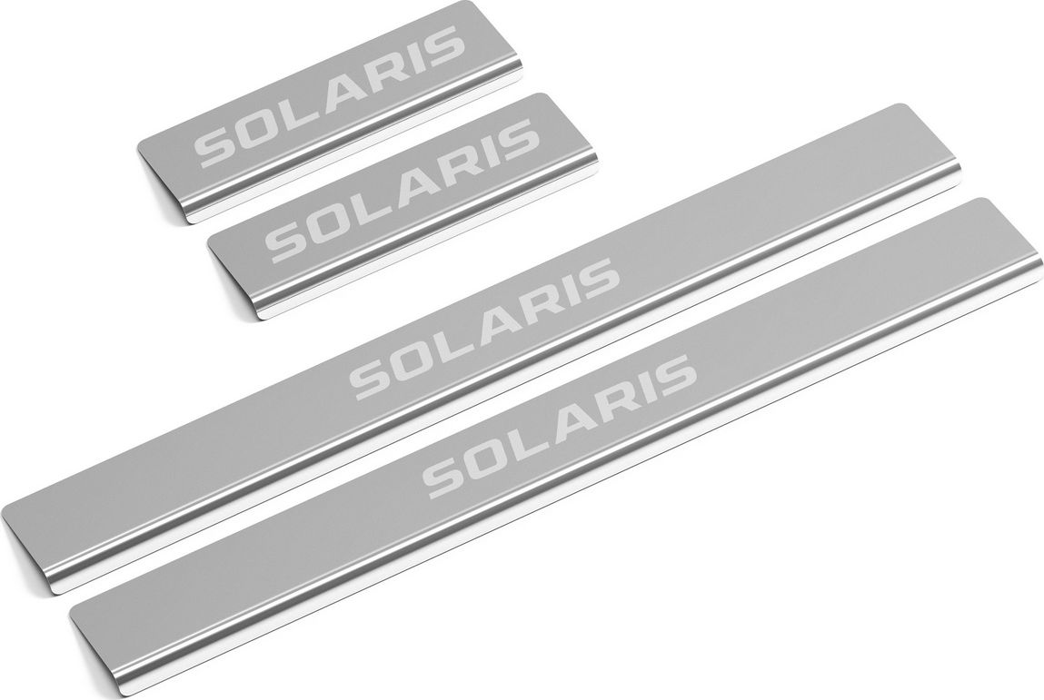 Накладки на пороги AutoMax для Hyundai Solaris II 2017-2020 2020-2026. Артикул AMHYSOL01