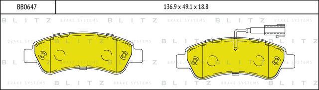 Колодки тормозные дисковые задние (Blitz). Артикул BB0647