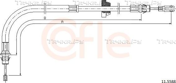 Трос ручника (тросик ручного тормоза) Cofle. Артикул 92.11.5588