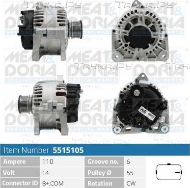 Генератор Meat & Doria для Renault Grand Scenic III 2009-2015. Артикул 5515105