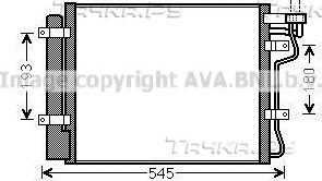 Радиатор кондиционера (конденсатор) AVA для Kia Spectra II 2005-2009. Артикул KA5134D