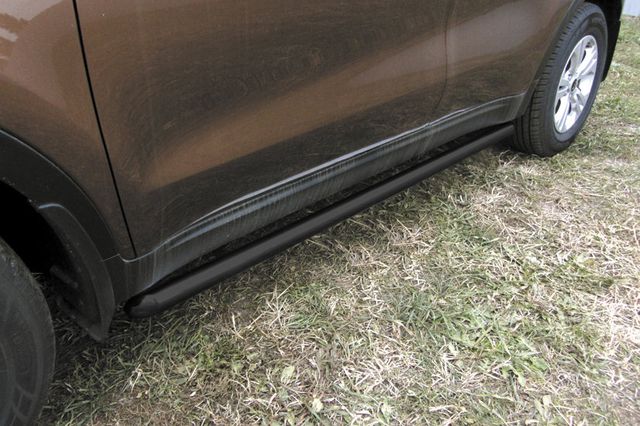 Пороги Slitkoff d57 труба для Kia Sportage IV 2016-2018 Черные. Артикул KSP16-005B