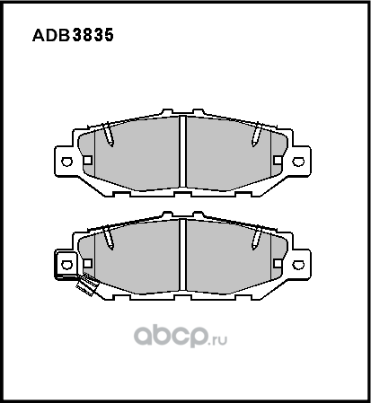 Колодки тормозные дисковые | зад | (Allied Nippon). Артикул ADB3835