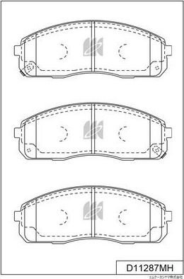 Тормозные колодки MK Kashiyama передние для Kia Bongo IV 2003-2026. Артикул D11287MH