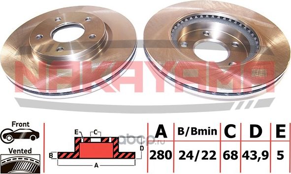 Диск тормозной передний (Nakayama). Артикул Q4951