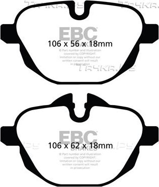 Тормозные колодки EBC Brakes задние для BMW 6 IV (G32) 2017-2026. Артикул DPX2047