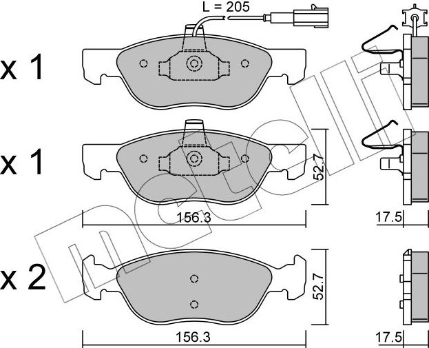 Тормозные колодки Metelli передние для Fiat Marea 1996-2003. Артикул 22-0082-0
