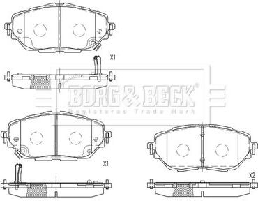 Тормозные колодки Borg & Beck. Артикул BBP2637