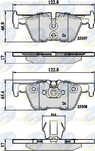 Тормозные колодки Comline Comline задние для BMW 1 III (F40) 2011-2026. Артикул CBP02131
