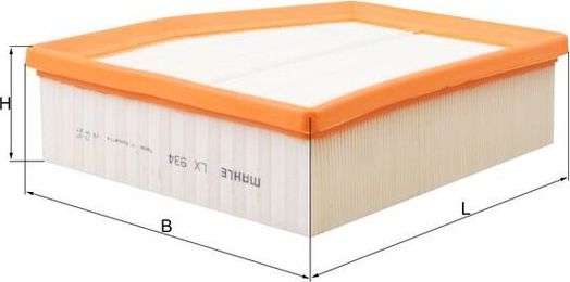 Воздушный фильтр Mahle-Knecht. Артикул LX 934
