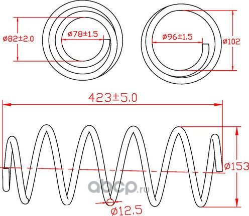Пружина подвески передней Citroen C4 II, DS4, Peugeot 3008, 308 I, 5008, L423-D1 (Zikmar). Артикул Z48054R