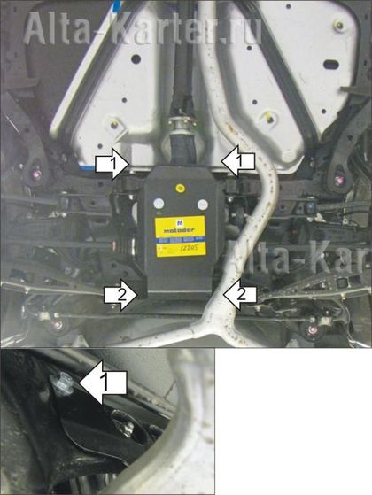 Защита Мотодор для заднего дифференциала Subaru Legacy V 2009-2014. Артикул 12205