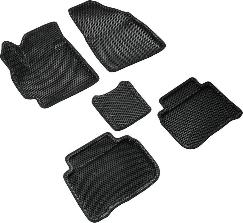 Коврики Seintex 3D EVA ромб для салона Changan CS55 Plus 2019-2026 ЧЕРНЫЕ. Артикул 317177