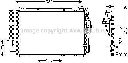 Радиатор кондиционера (конденсатор) AVA для Hyundai Matrix I 2001-2010. Артикул HY5091D