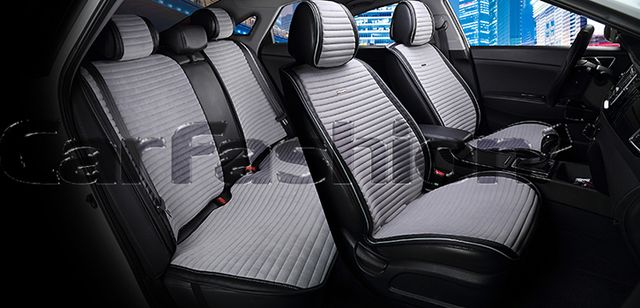 Накидки универсальные CarFashion Monaco Plus для авто, цвет Черный/Серый/Серый/Серый. Артикул 21832