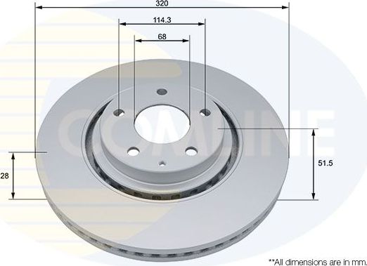 Тормозной диск Comline Comline передний для Mazda CX-9 II 2016-2026. Артикул ADC5081V