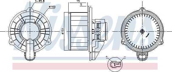 Вентилятор, мотор печки (отопителя) салона Nissens для Hyundai Creta II 2021-2024. Артикул 87569