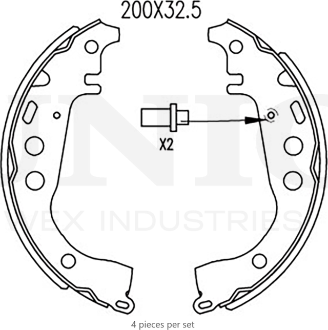Колодки тормозные барабанные, комплект (Unio). Артикул BRP-10096