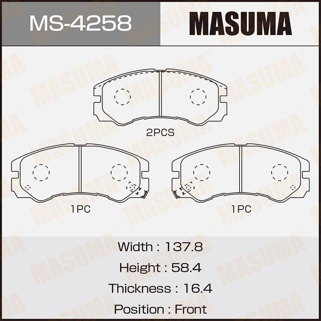 Тормозные колодки Masuma. Артикул MS-4258