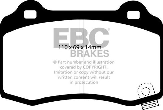 Тормозные колодки EBC Brakes. Артикул DP41788R