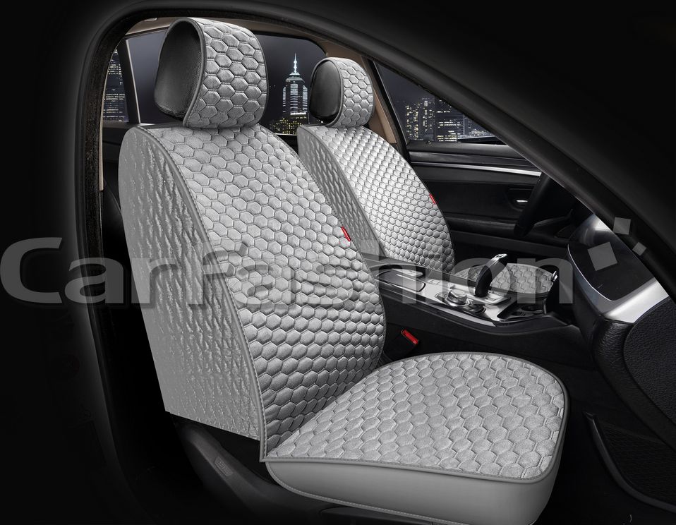 Накидки универсальные CarFashion Sota Front на передние сидения авто, цвет Серый/Серый/Серый. Артикул 26217