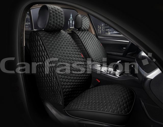 Накидки универсальные CarFashion Sota Front на передние сидения авто, цвет Черный/Черный/Серый. Артикул 26172