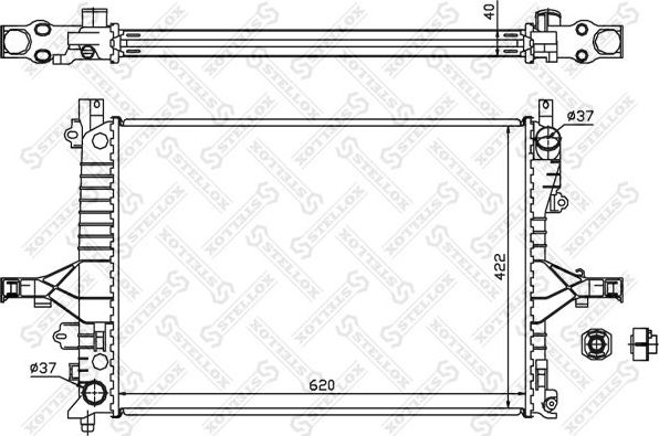 Радиатор охлаждения двигателя Stellox. Артикул 10-26457-SX