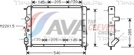 Радиатор охлаждения двигателя AVA ** CLEVER FIT ** для Renault Kangoo I 1997-2009. Артикул RT2258