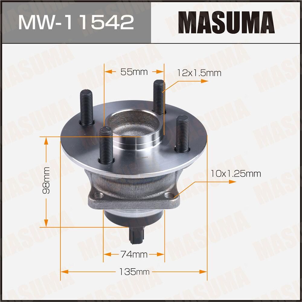 Ступичный узел MASUMA rear COROLLA AXIO, FIELDER / NZE141, ZRE142G (with ABS) Masuma. Артикул MW11542