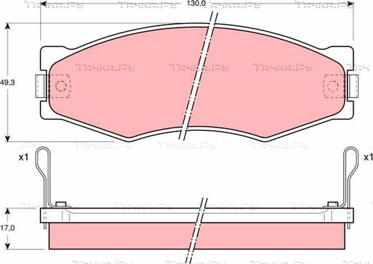 Тормозные колодки TRW передние для Nissan Cedric Y33 1995-1997. Артикул GDB367