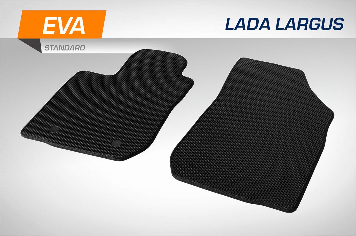 Коврики AutoFlex EVA (ЭВА, ЕВА) Standart для салона (передние) Lada Largus фургон (2 места) 2012-2021 2021-2026. Артикул 6600302