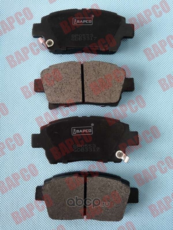 Колодки тормозные дисковые пер. TOYOTA COROLLA (_E12_) 02-07 ECHO(P1) (Bapco) Bapco. Артикул BP0553