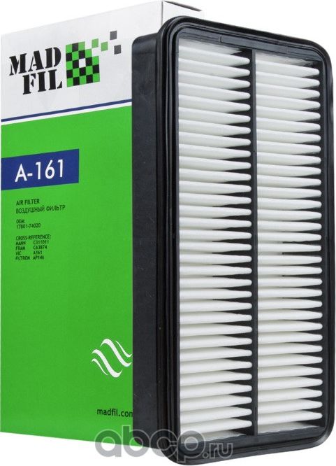 ФИЛЬТР ВОЗДУШНЫЙ TOYOTA CAMRY RAV4 CARINA (Madfil). Артикул A161
