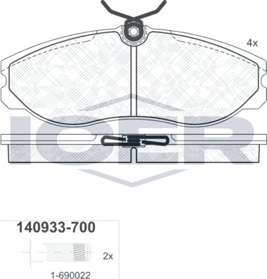Тормозные колодки Icer. Артикул 140933-700