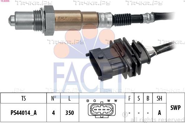 Лямбда-зонд (кислородный датчик) Facet Made in Italy - OE Equivalent для Opel Corsa D 2006-2014. Артикул 10.8305
