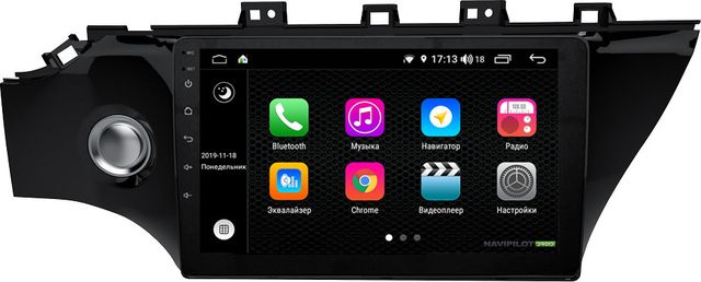 Штатное головное устройство NaviPilot с экраном 9" Android 9 DSP сенсорные кнопки для Kia Rio IV 2017-2026. Артикул NPD9L-WRG-K1160-09