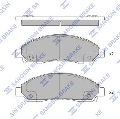 Тормозные колодки Sangsin Hi-Q для Isuzu D-Max I 2002-2012. Артикул SP1408