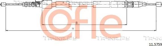 Трос ручника (тросик ручного тормоза) Cofle. Артикул 92.11.5759
