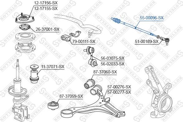 Рулевая тяга Stellox. Артикул 55-00096-SX
