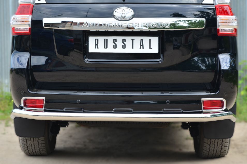 Защита RusStal заднего бампера d63 (секции) для Toyota Land Cruiser Prado 150 2013-2017. Артикул LCPZ-001719