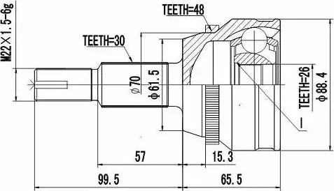 Шрус Наружный (Zikmar). Артикул Z87011R