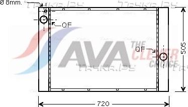 Радиатор охлаждения двигателя AVA. Артикул BW2405