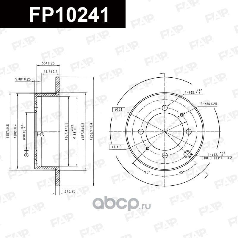 Диск тормозной задний (FAP). Артикул FP10241