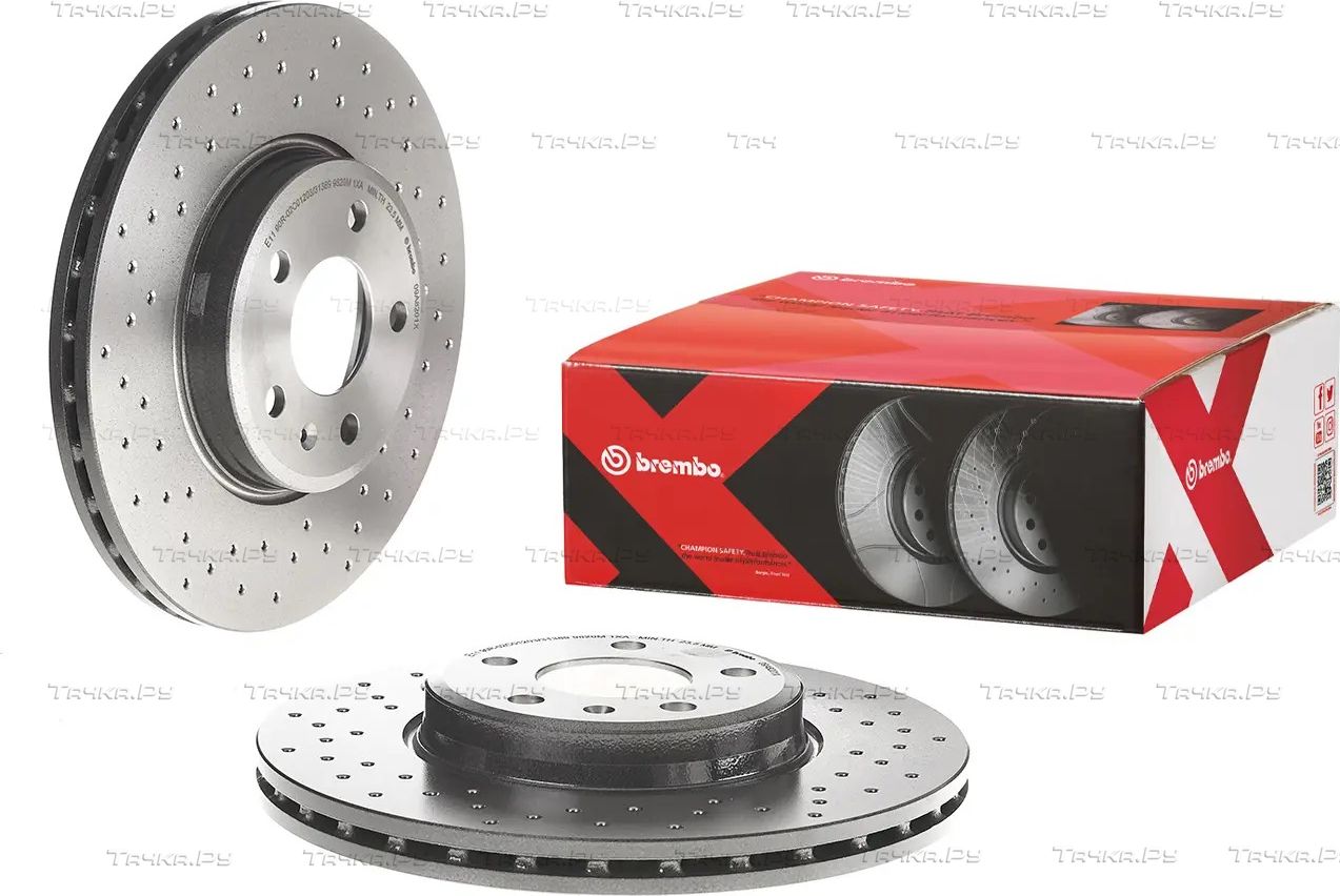 Тормозной диск Brembo XTRA LINE - Xtra передний для Audi A5 I (8T) 2007-2017. Артикул 09.A820.1X