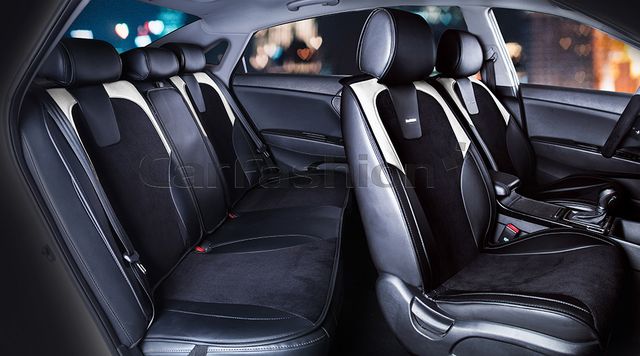 Накидки универсальные CarFashion Space Plus для авто, цвет Черный/Черный/Белый. Артикул 22408