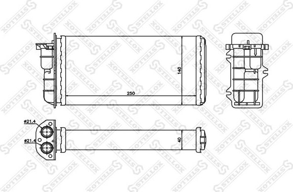 Радиатор отопителя (печки) Stellox для Fiat Marea 1996-2003. Артикул 10-35008-SX